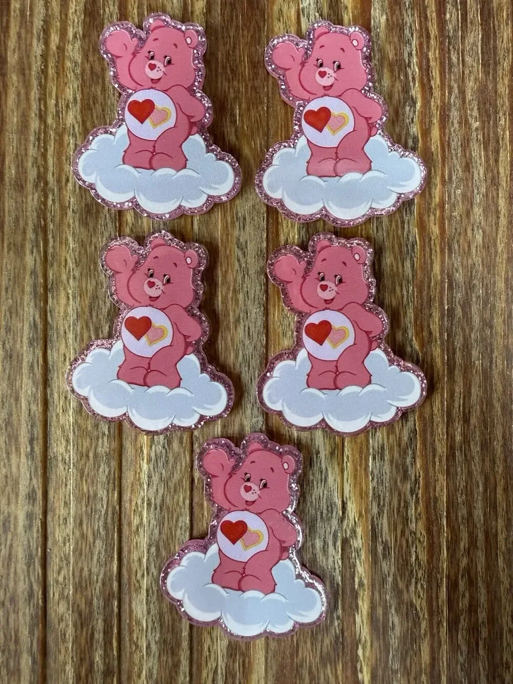 5 Pc Care Bear Acrylic Flatbacks